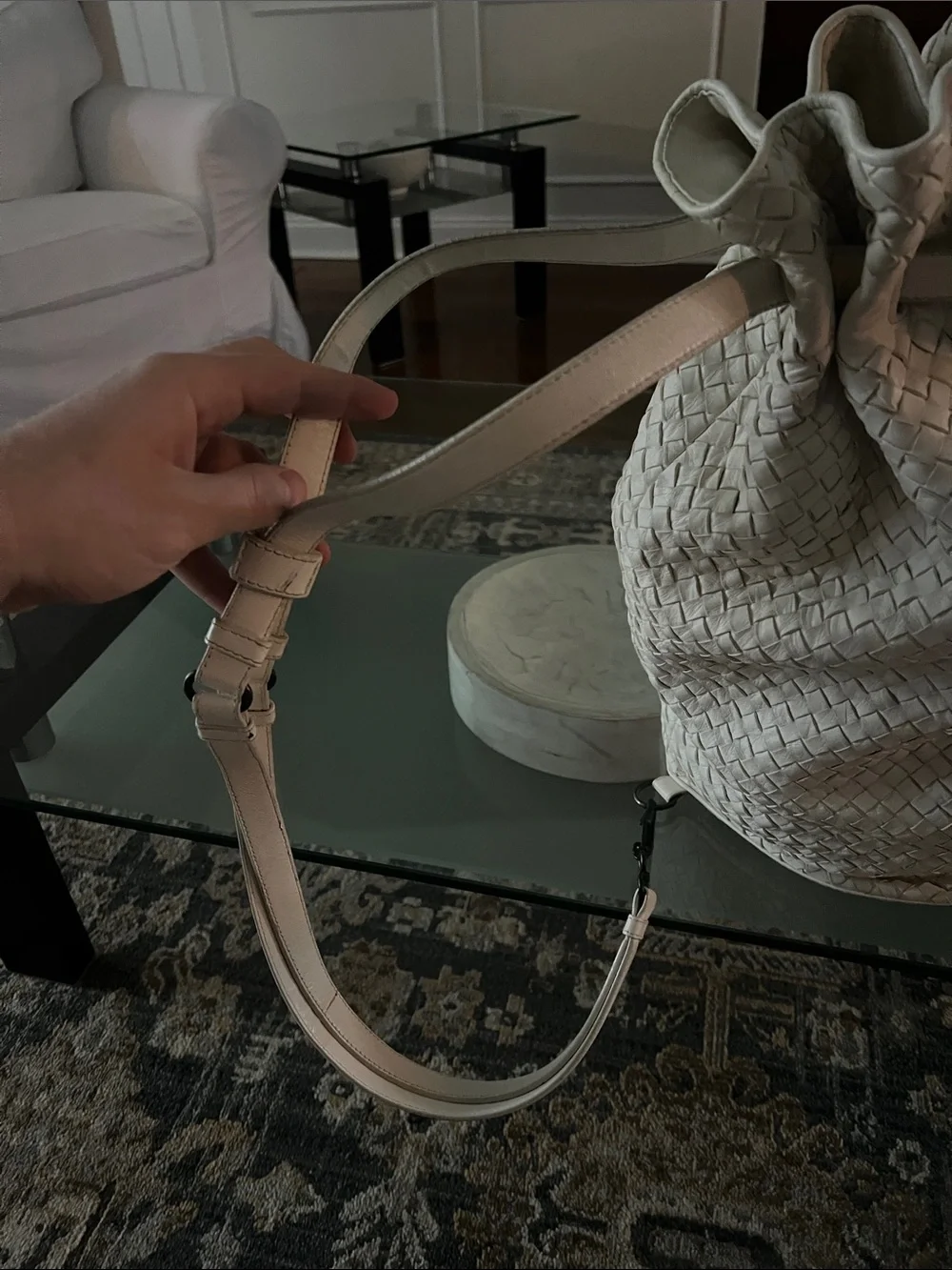 BOTTEGA VENETA AUTH drawstring leather Backpack